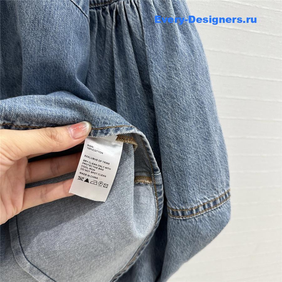 Zimm Tied Denim Blouse Blue