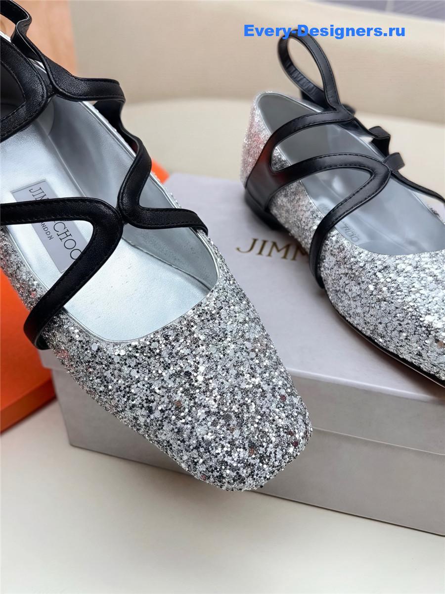 J1m*y Ch00 astoria ballet flats silver
