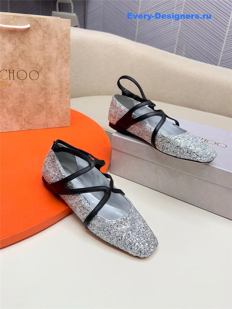 J1m*y Ch00 astoria ballet flats silver