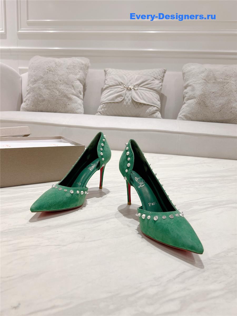 Chr1st1an louboutin anjalina studded heels green