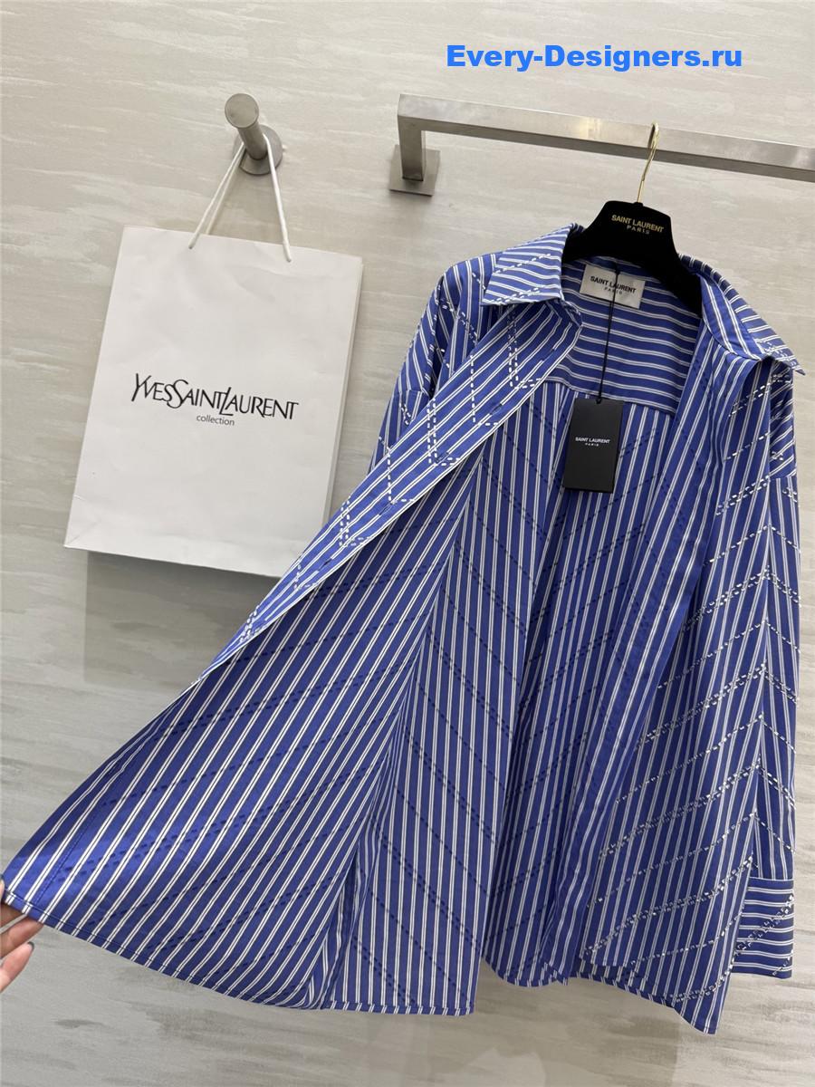 Sa1nt Lau*nt blue rhinestone shirt