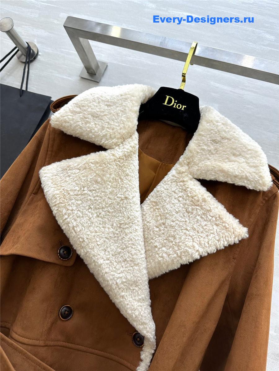 F**di ermanno scervino brown suede coat