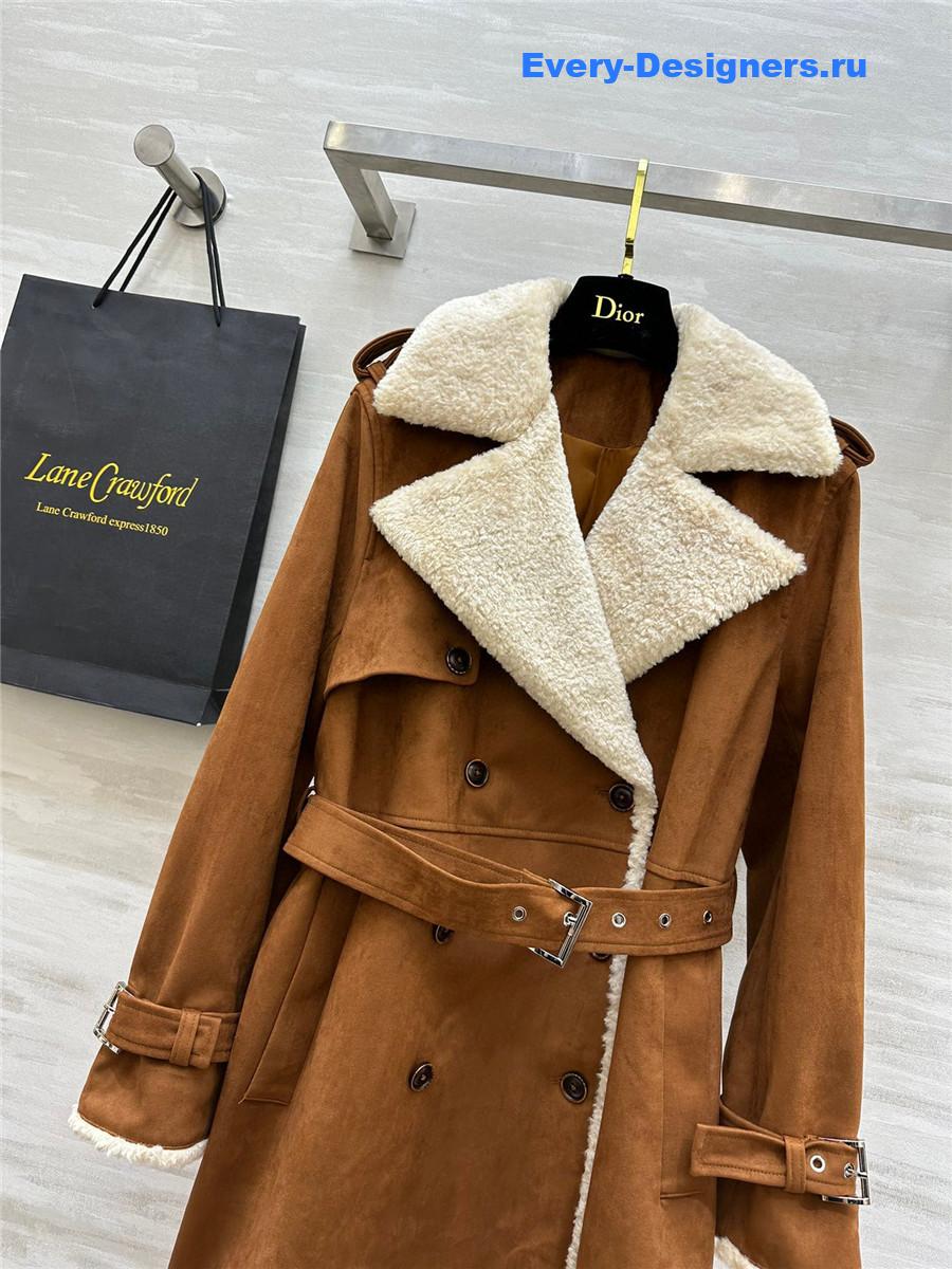 F**di ermanno scervino brown suede coat