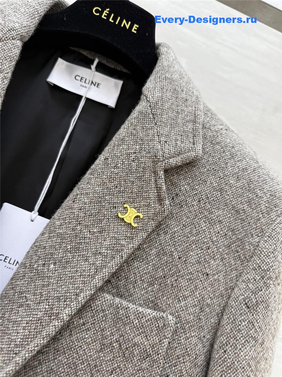 Ce1i*e grey wool braid blazer