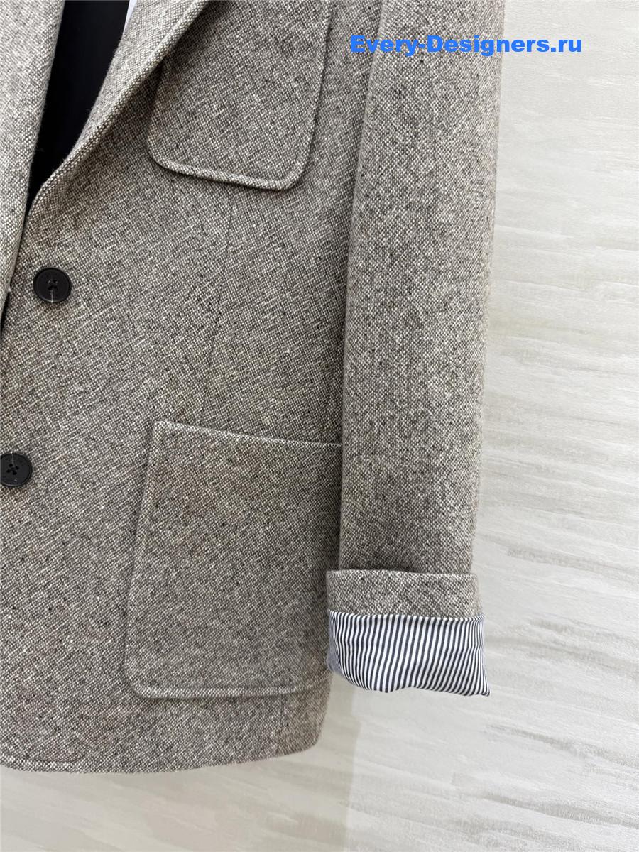 Ce1i*e grey wool braid blazer