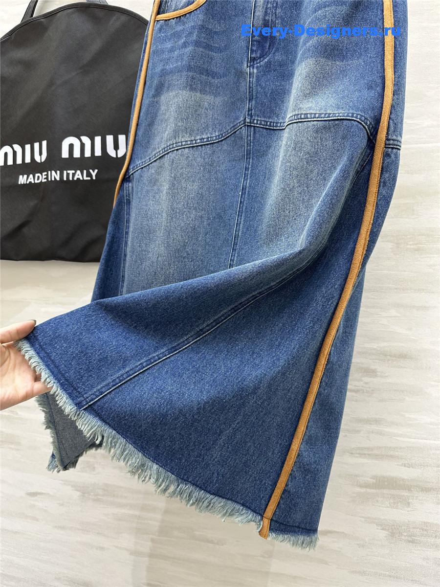Miu Miu Blue Denim Long Skirt