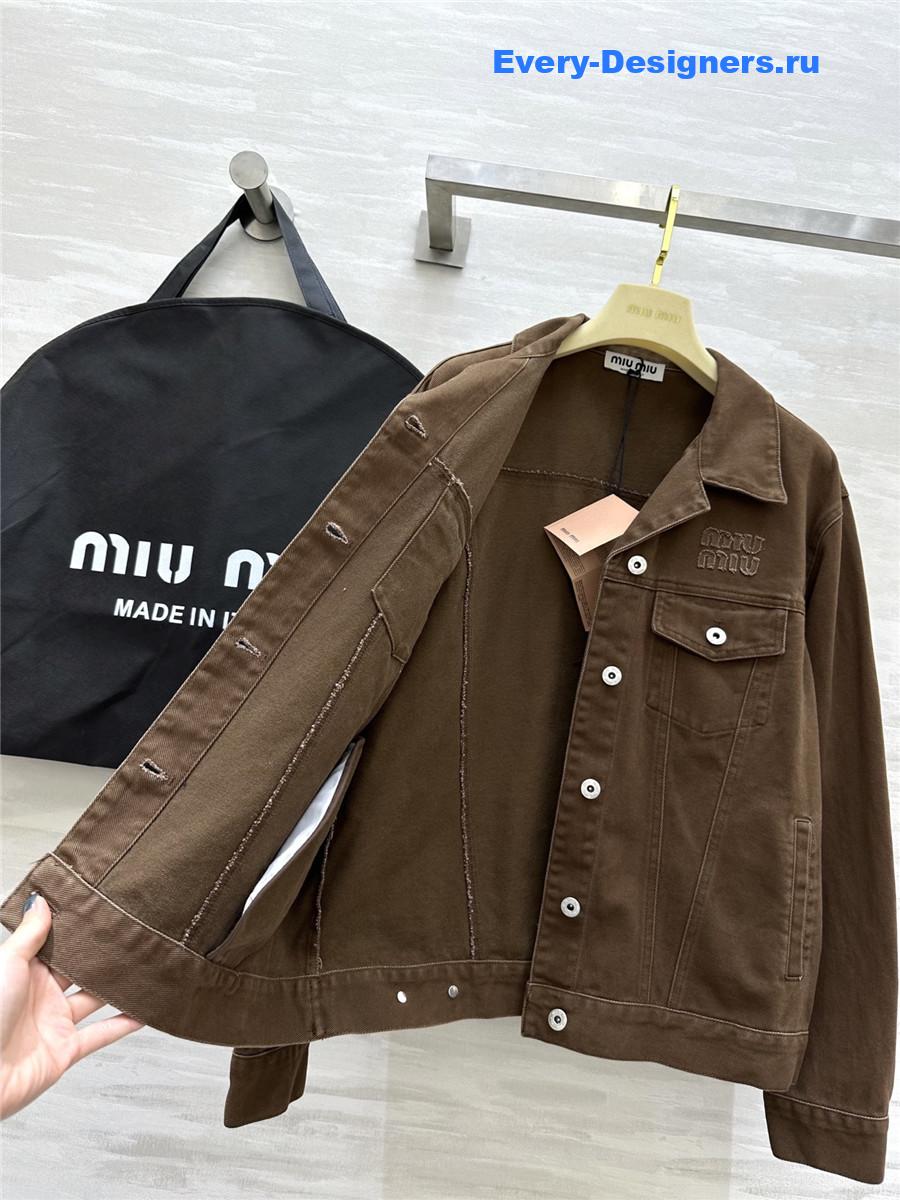 Miu Miu Brown Denim Jacket Coat