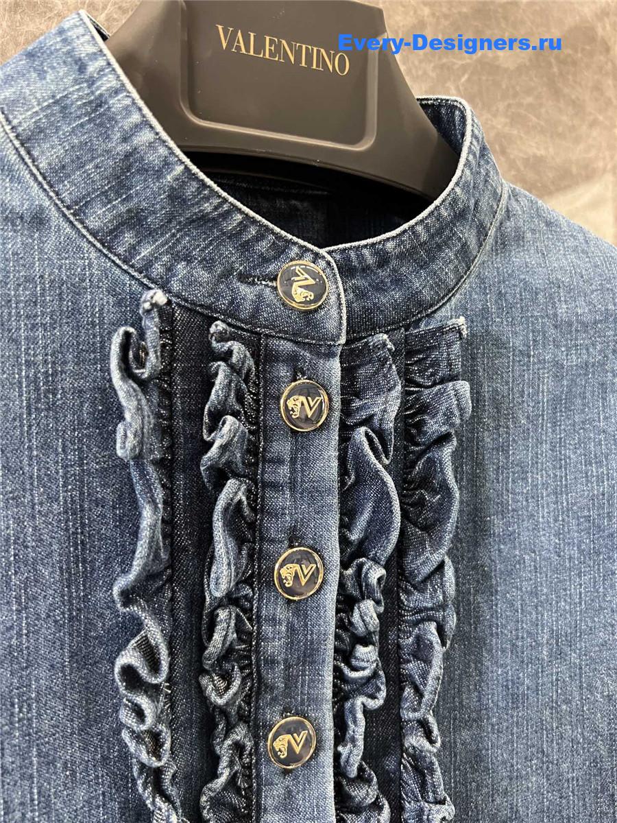 Va1e*ntin0 blue ruffled shirt