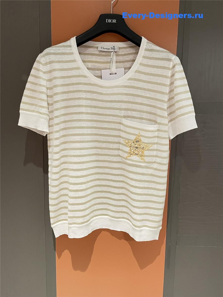 D10r marinière short-sleeved top white