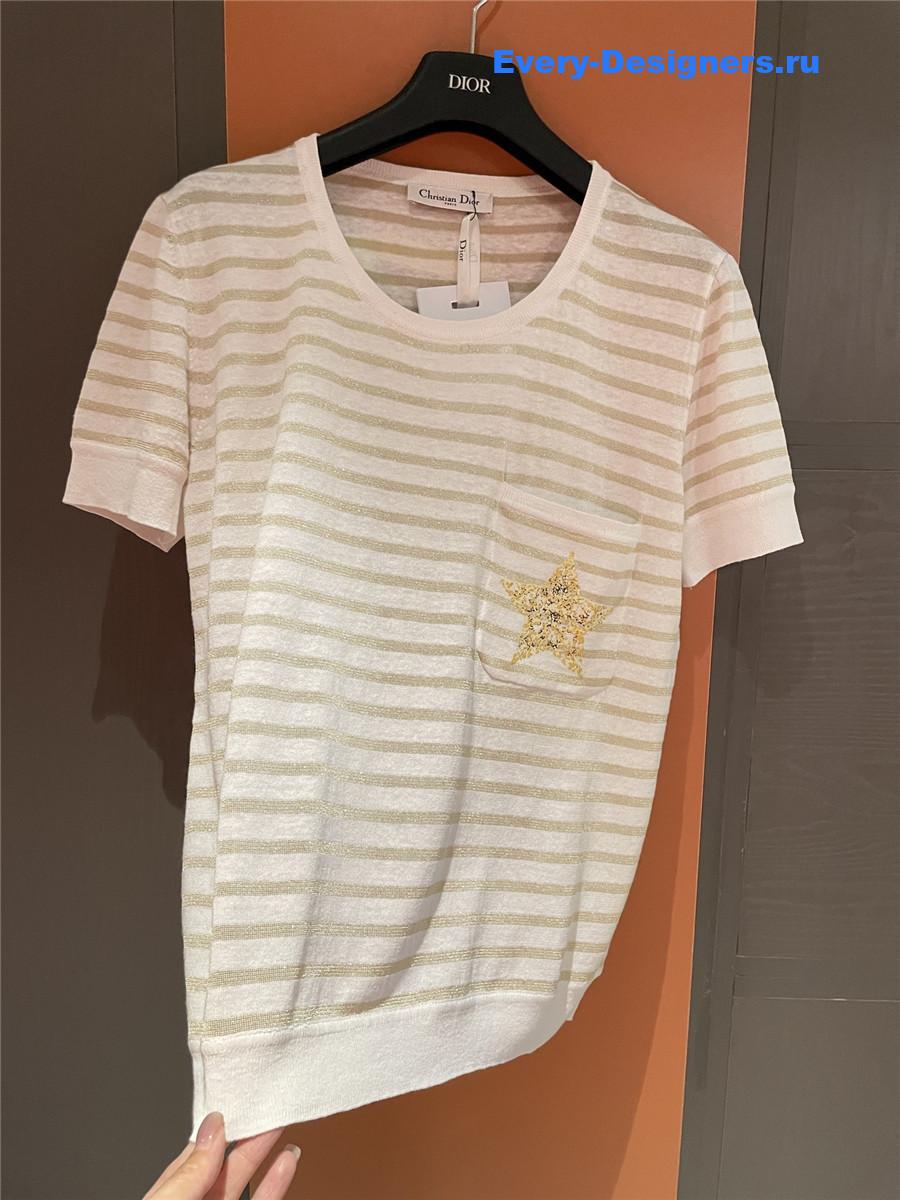 D10r marinière short-sleeved top white