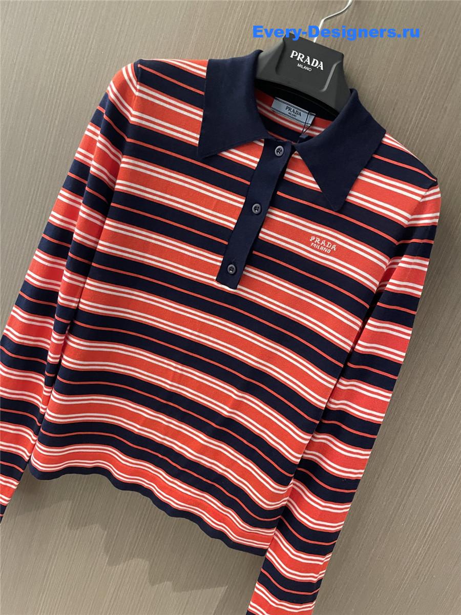 Pra*a striped polo top