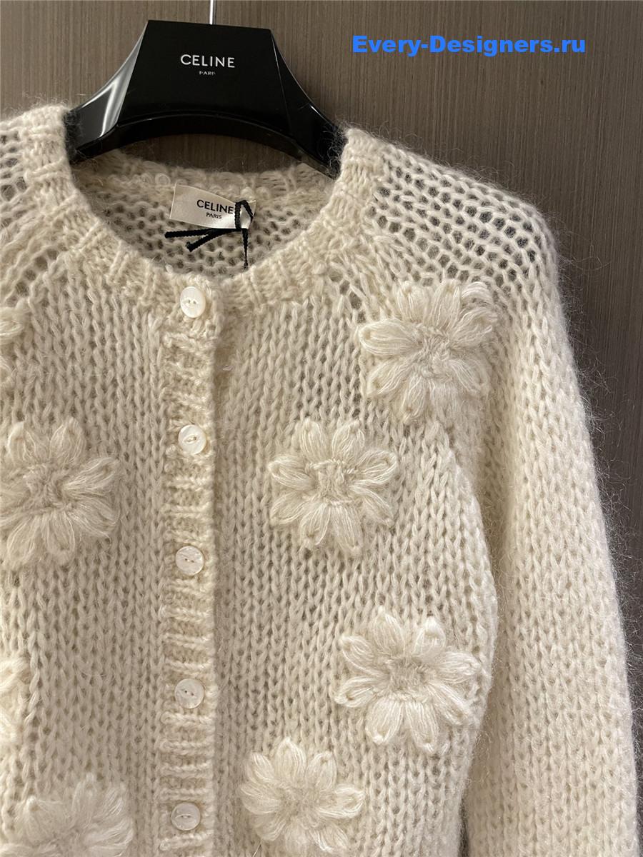 Ce1i*e mohair hollow cardigan