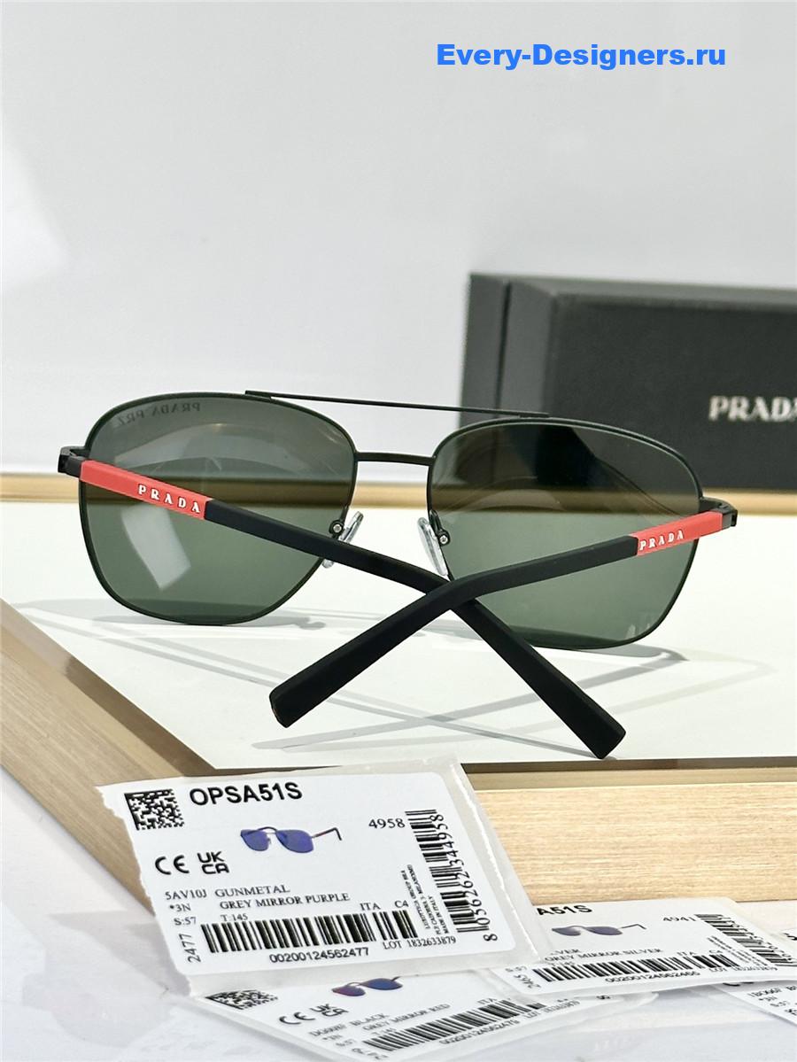 Pra*a linea rossa matte black sunglasses