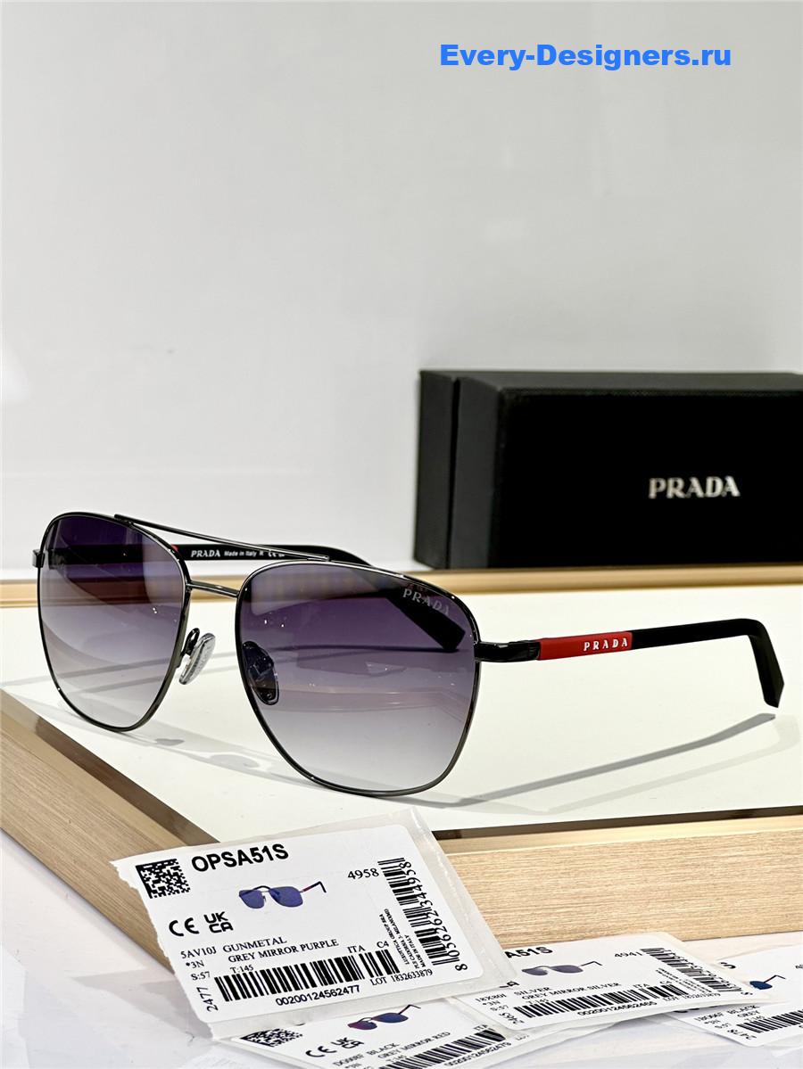 Pra*a linea rossa matte black sunglasses