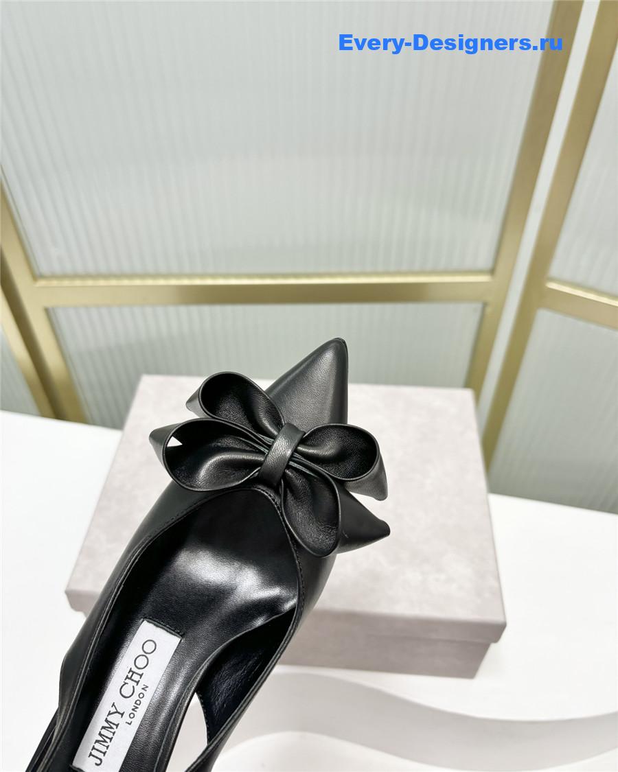 J1m*y Ch00 staz bow-embellished pumps black