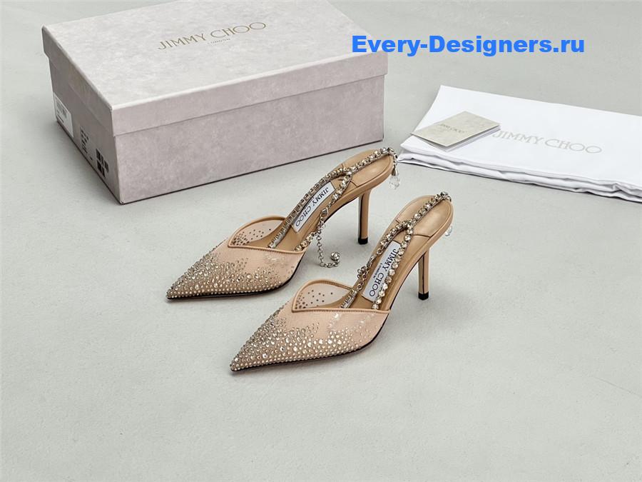 J1m*y Ch00 saeda 100mm gold pumps