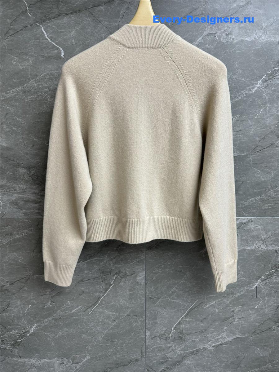 Miu Miu Logo Embroidered Cashmere Cardigan