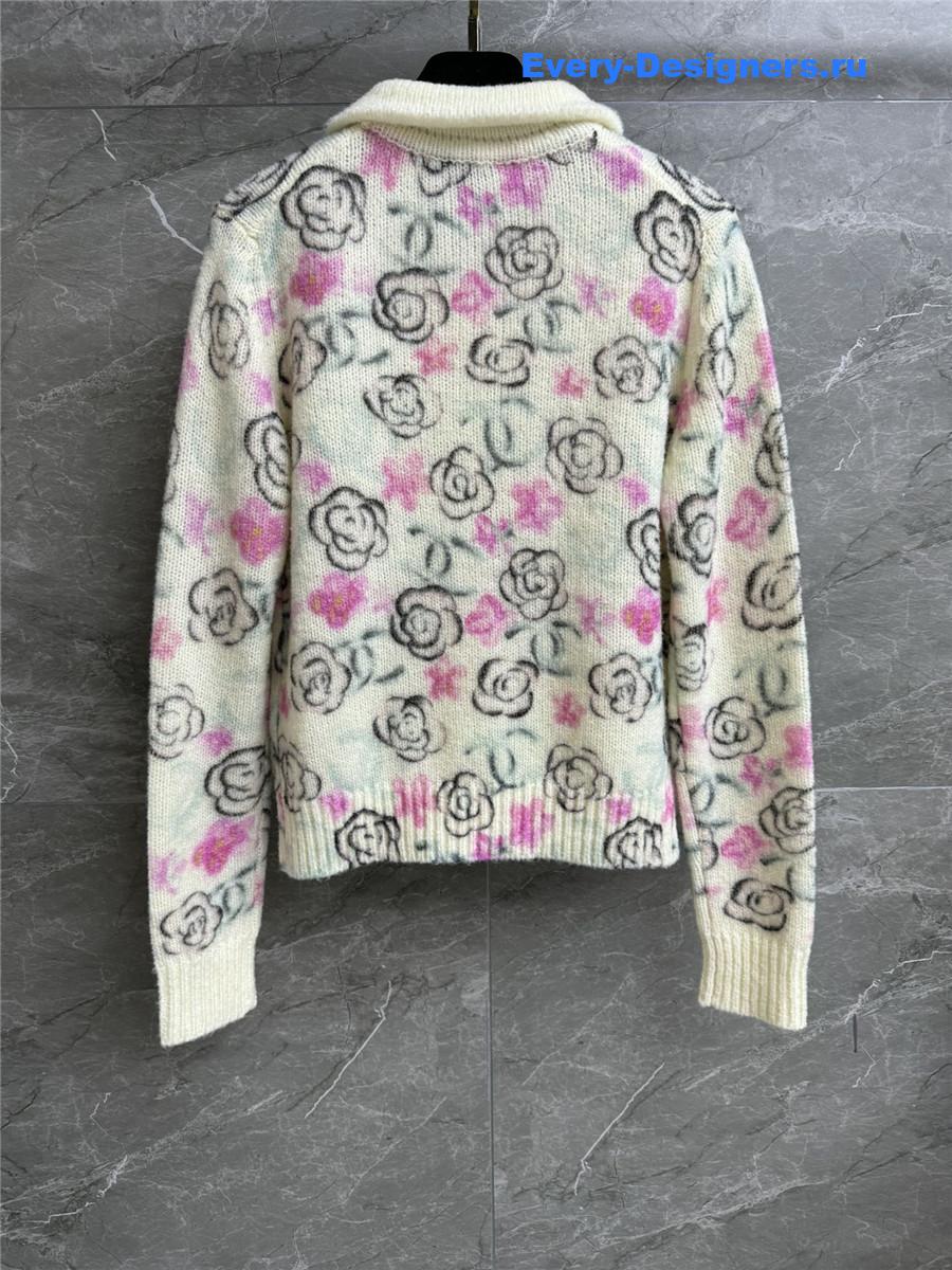 Ch**el pink camellia cashmere cardigan