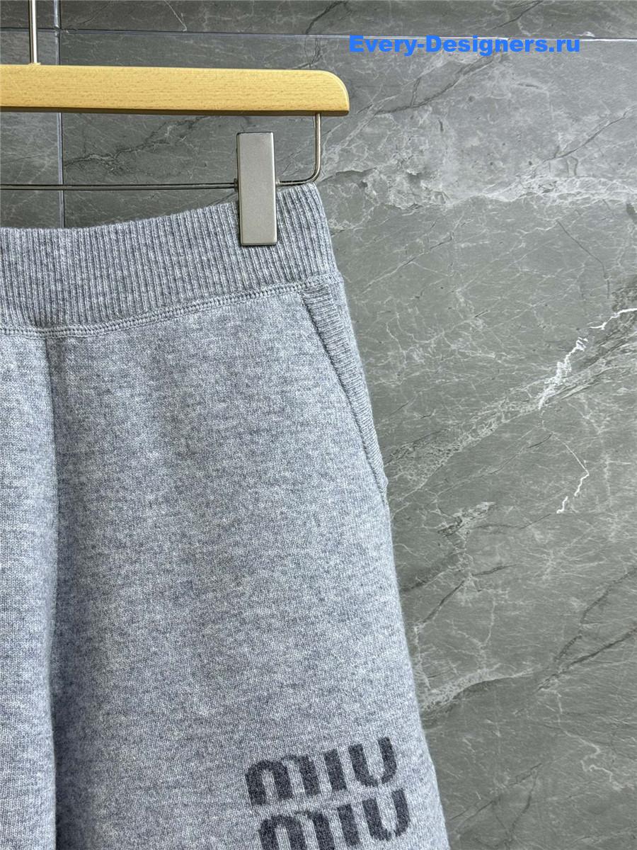 Miu Miu Gray Cashmere Knit Shorts