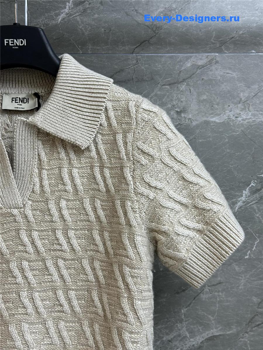 F**di short-sleeved polo shirt in beige
