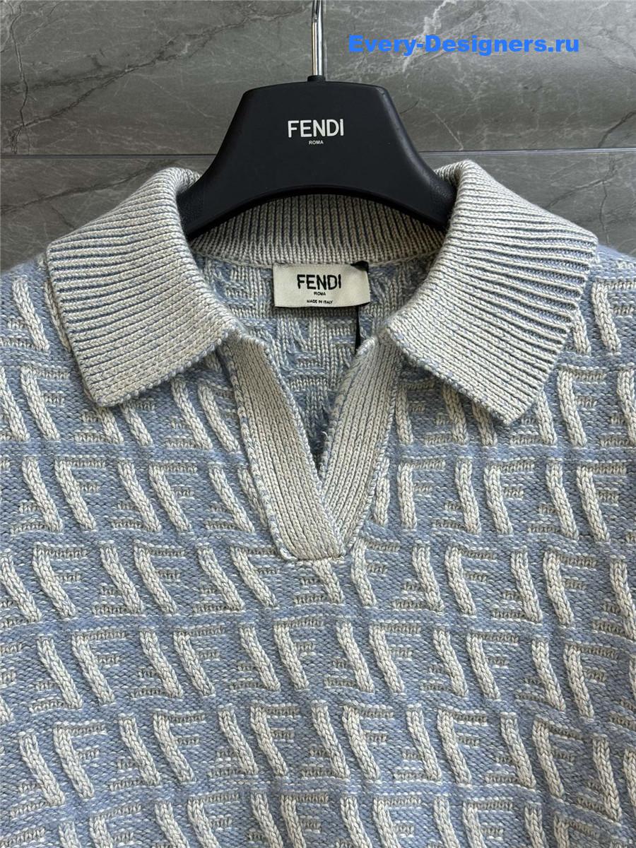 F**di short-sleeved polo shirt in blue