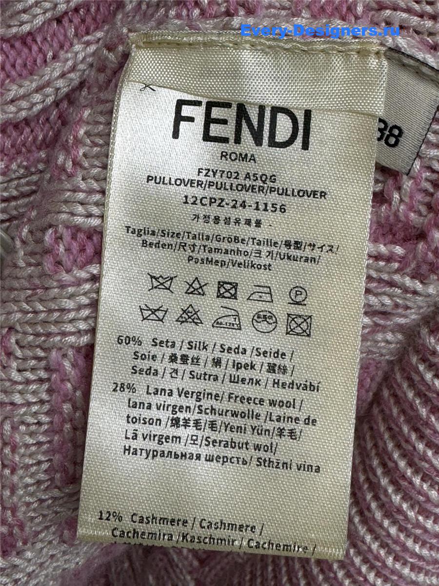 F**di v-neck ff wool cardigan pink