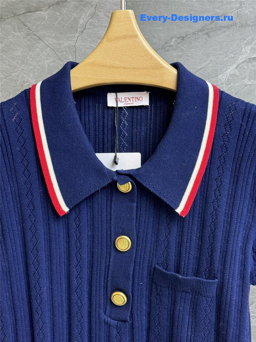 Va1e*ntin0 garavani blue cotton polo shirt