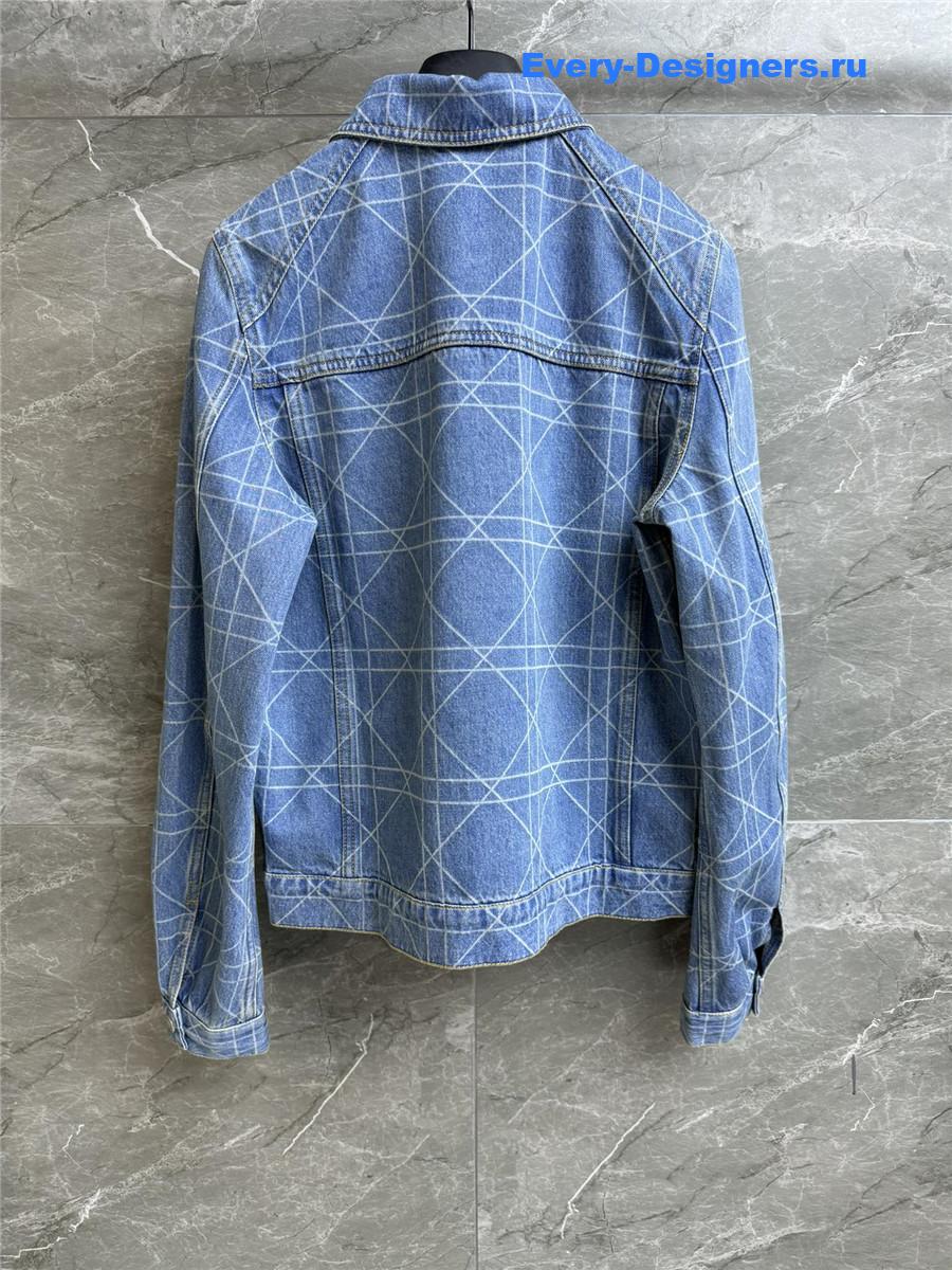 D10r blue check denim jacket