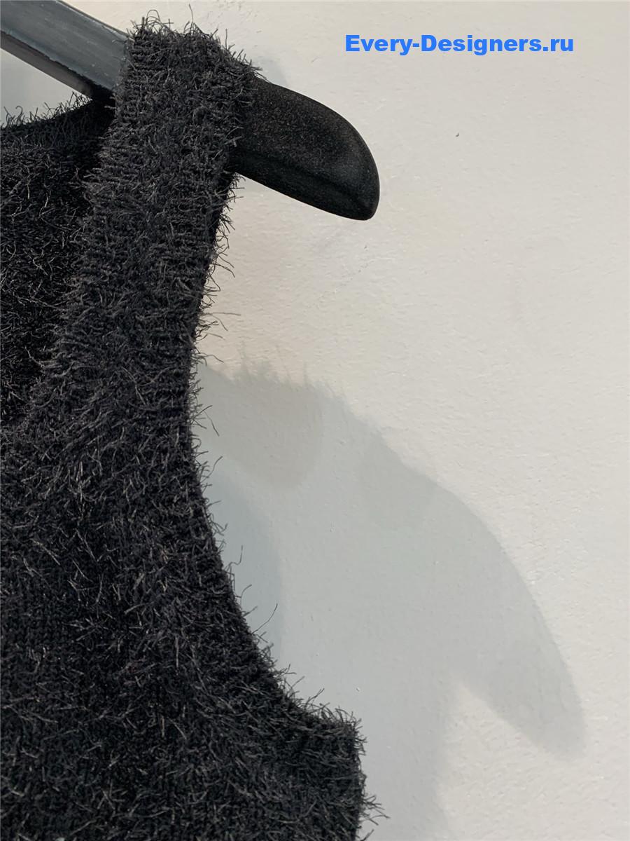 Ch**el black feather cashmere vest
