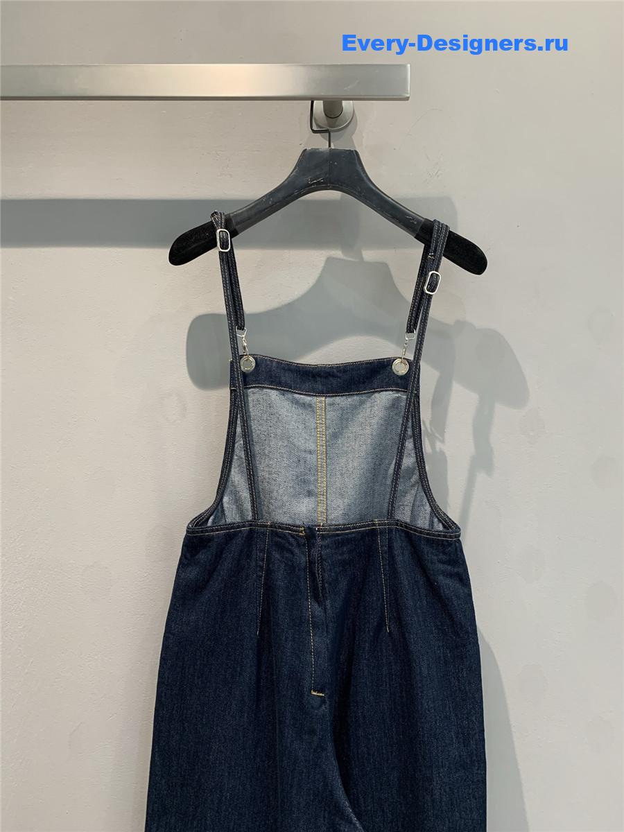 Ch**el dark blue cruise denim jumpsuit