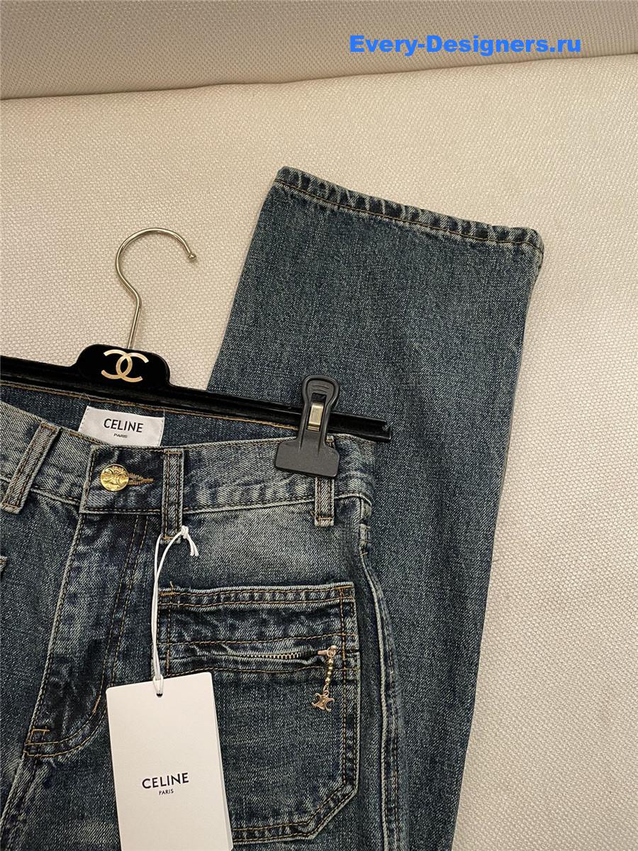 Ce1i*e double pocket logo jeans