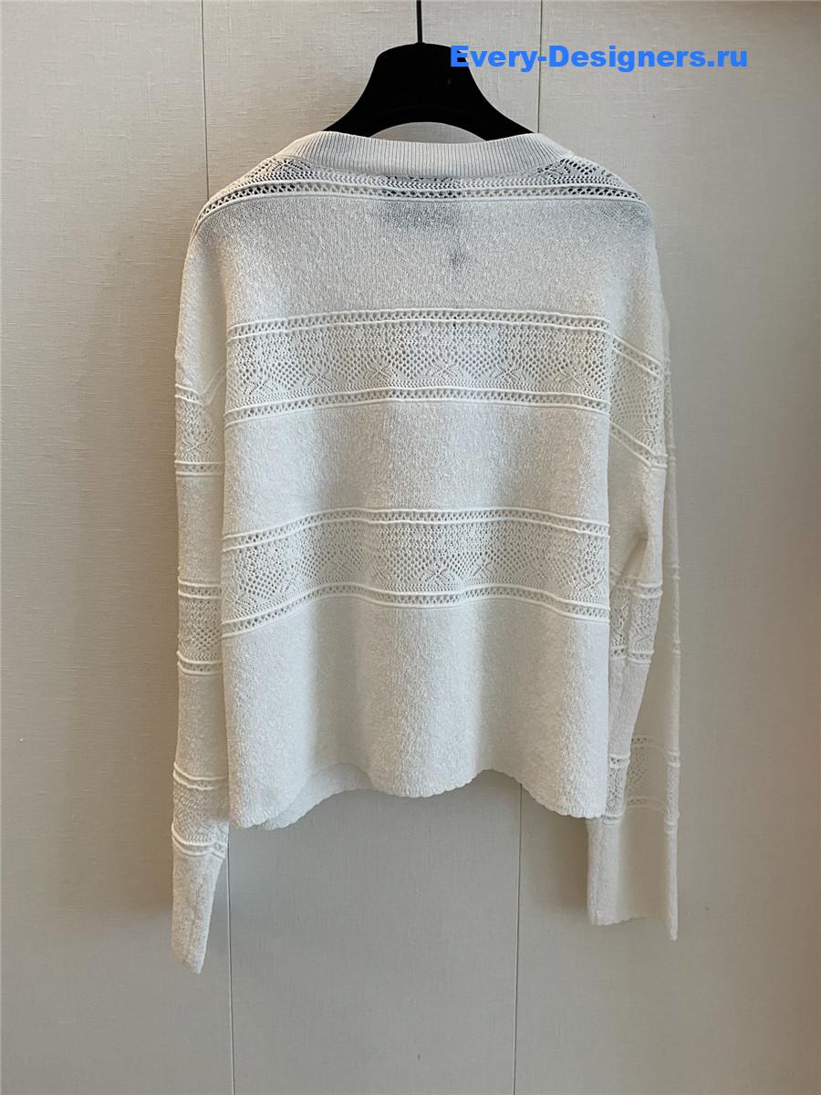 Ch**el cream striped knit top