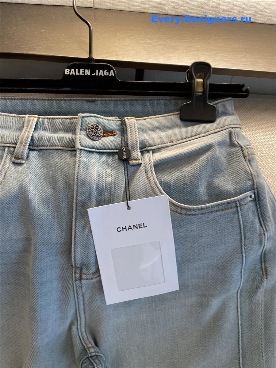 Ch**el light blue straight jeans women
