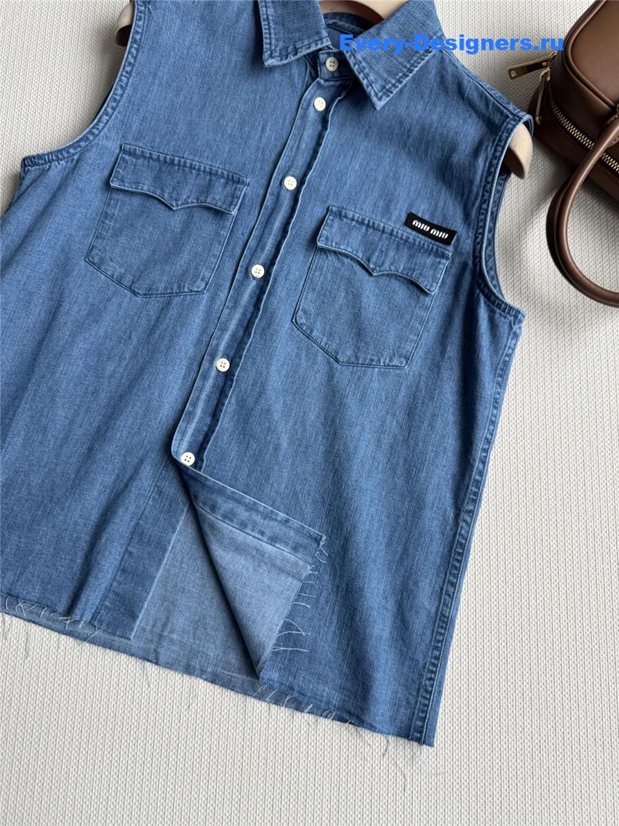 Miu Miu Sleeveless Denim Shirt