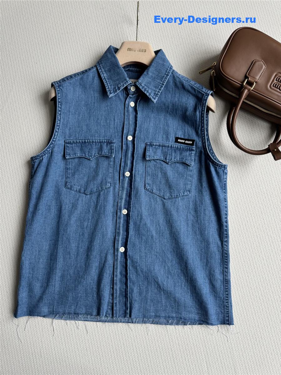 Miu Miu Sleeveless Denim Shirt