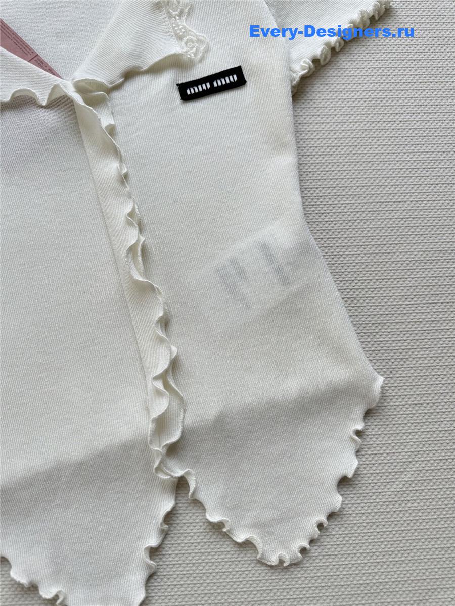 Miu Miu Wave Lace Knit Top
