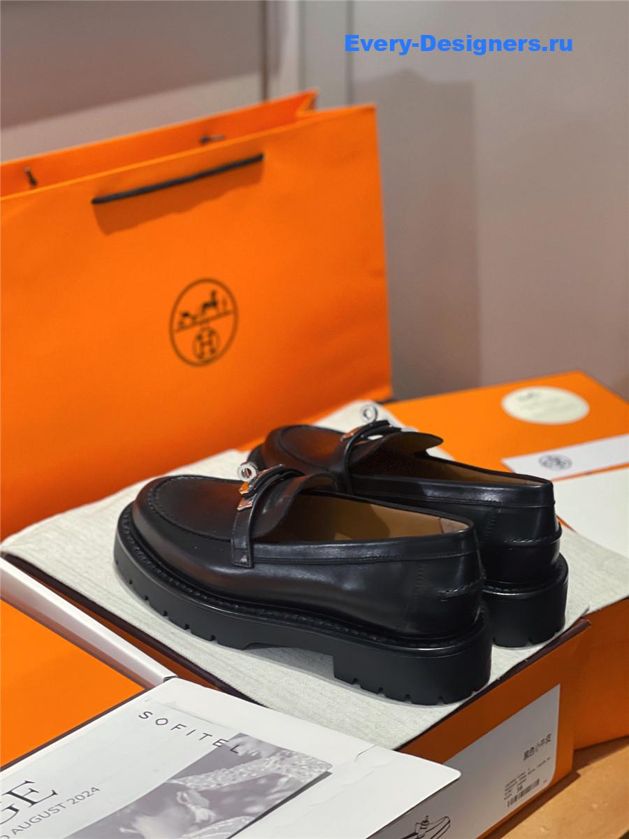 H**me5 leather icone loafer black