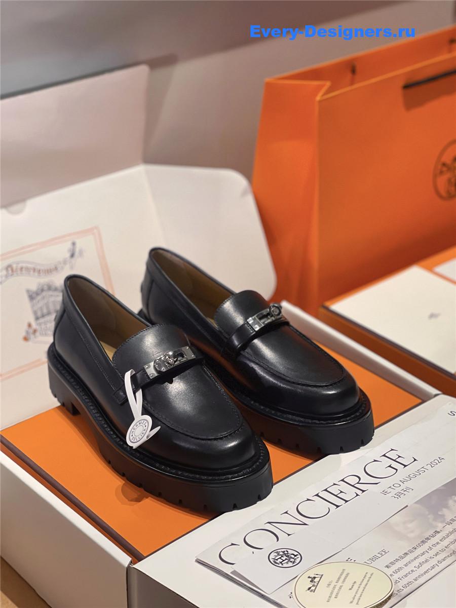 H**me5 leather icone loafer black