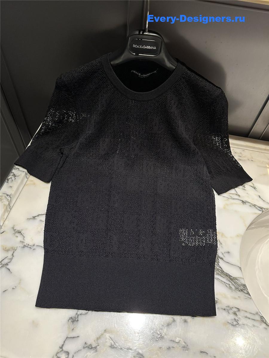 Dolce & Gabbana Black Knitted Top for Women