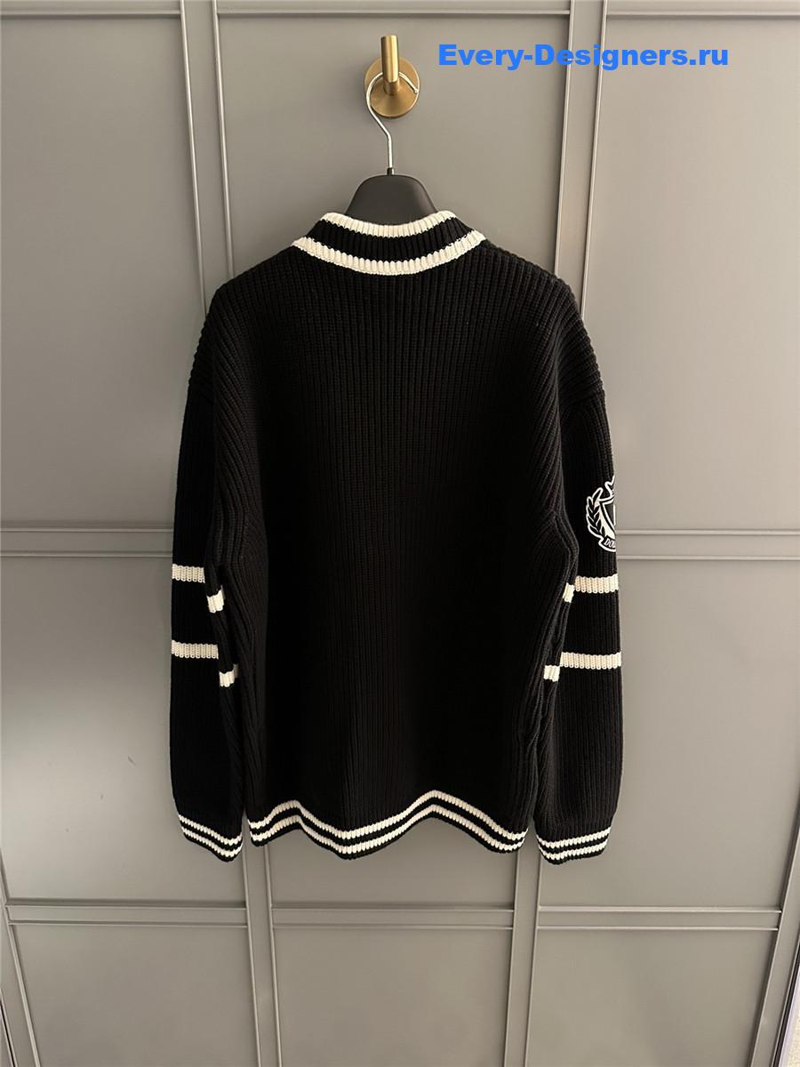 Dolce & Gabbana Black Intarsia-Knit Cardigan