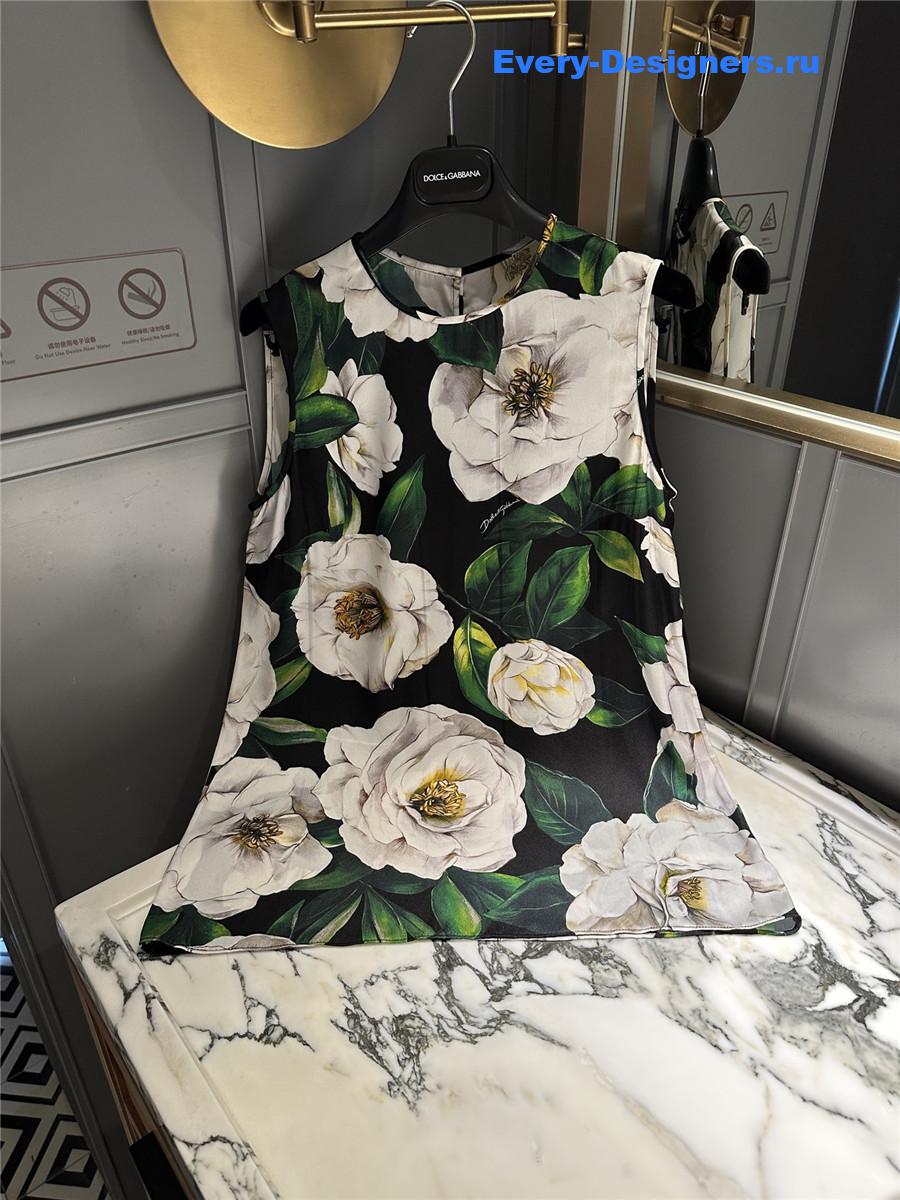 Dolce & Gabbana Floral Silk-Blend Charmeuse Top