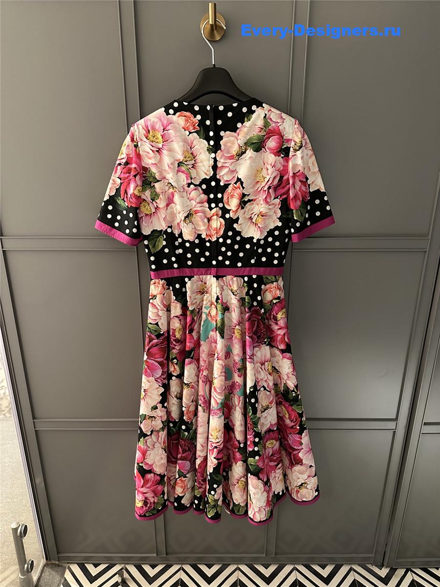 Dolce & Gabbana Printed Poplin Midi Dress
