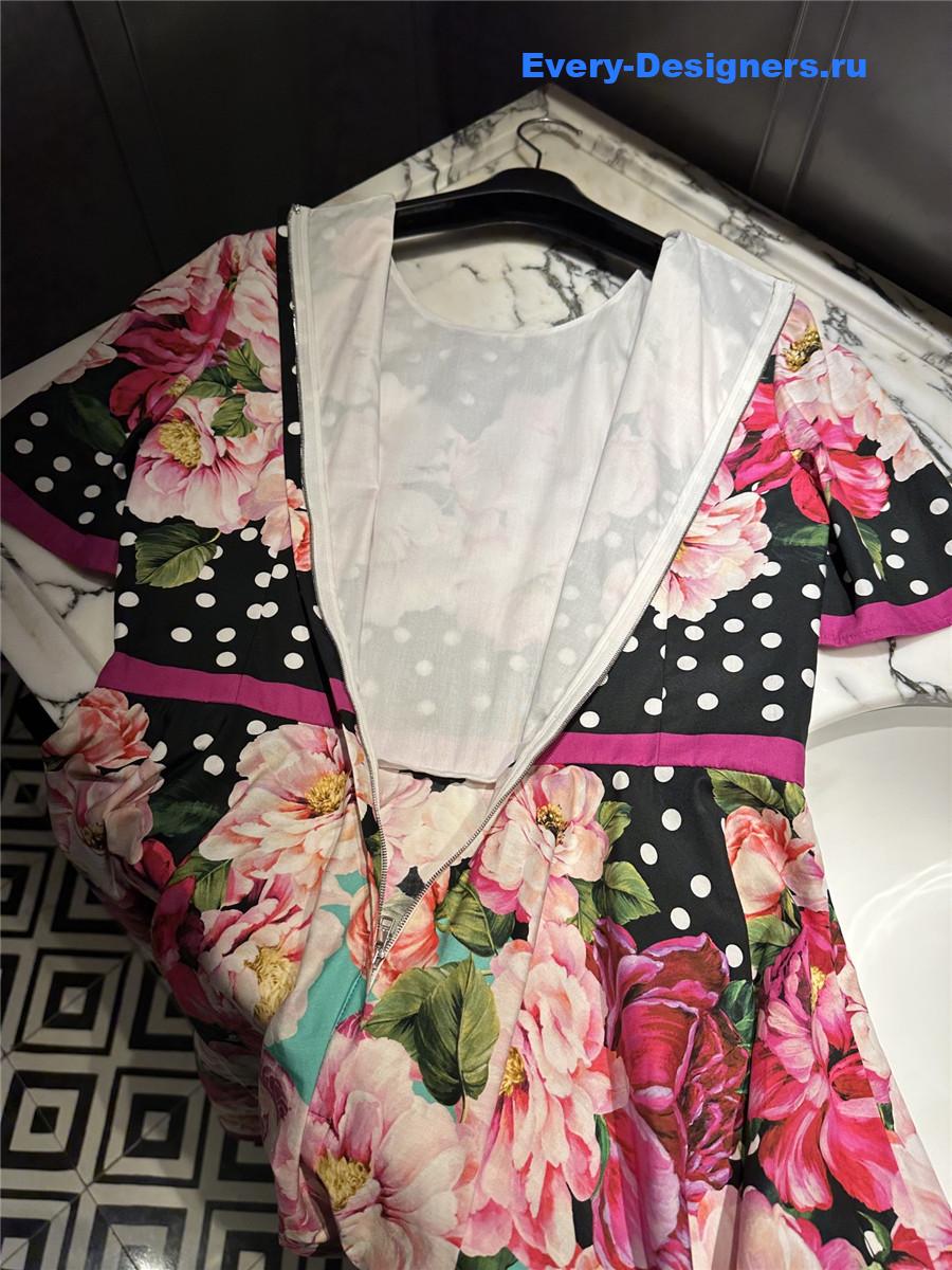 Dolce & Gabbana Printed Poplin Midi Dress