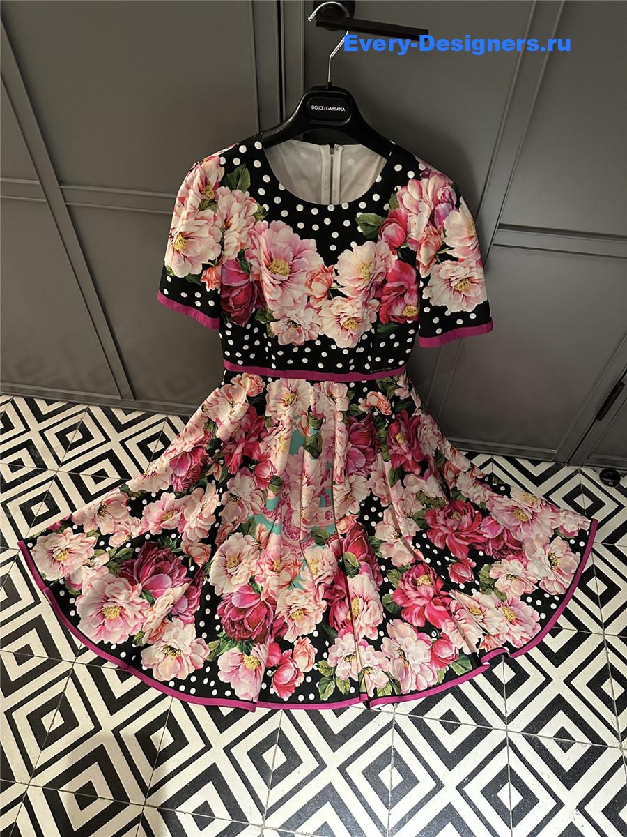Dolce & Gabbana Printed Poplin Midi Dress