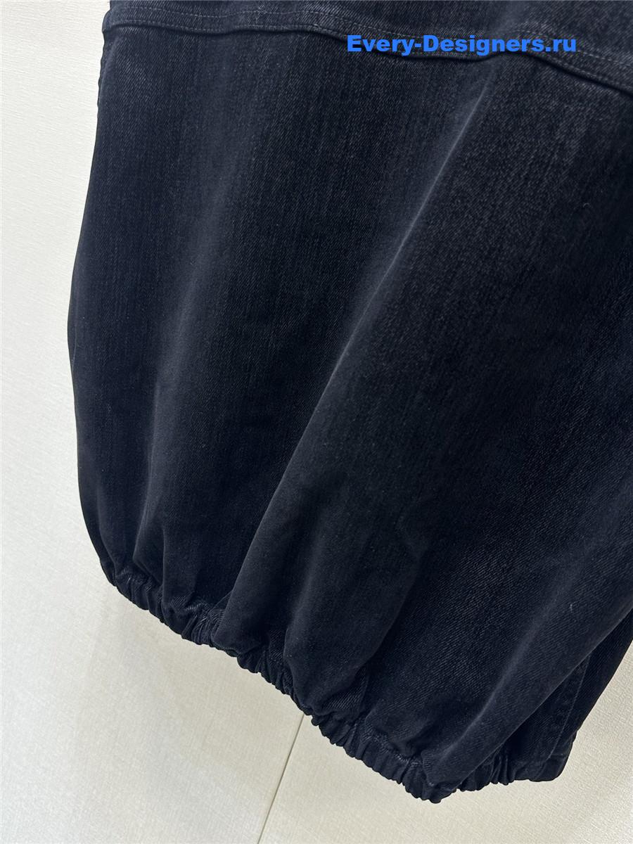 Miu Miu Velvet Denim Cropped Vest