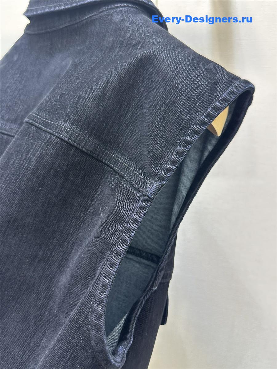 Miu Miu Velvet Denim Cropped Vest
