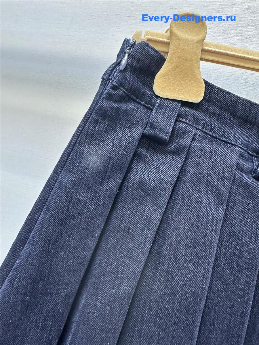 Miu Miu Velvet Denim Skirt
