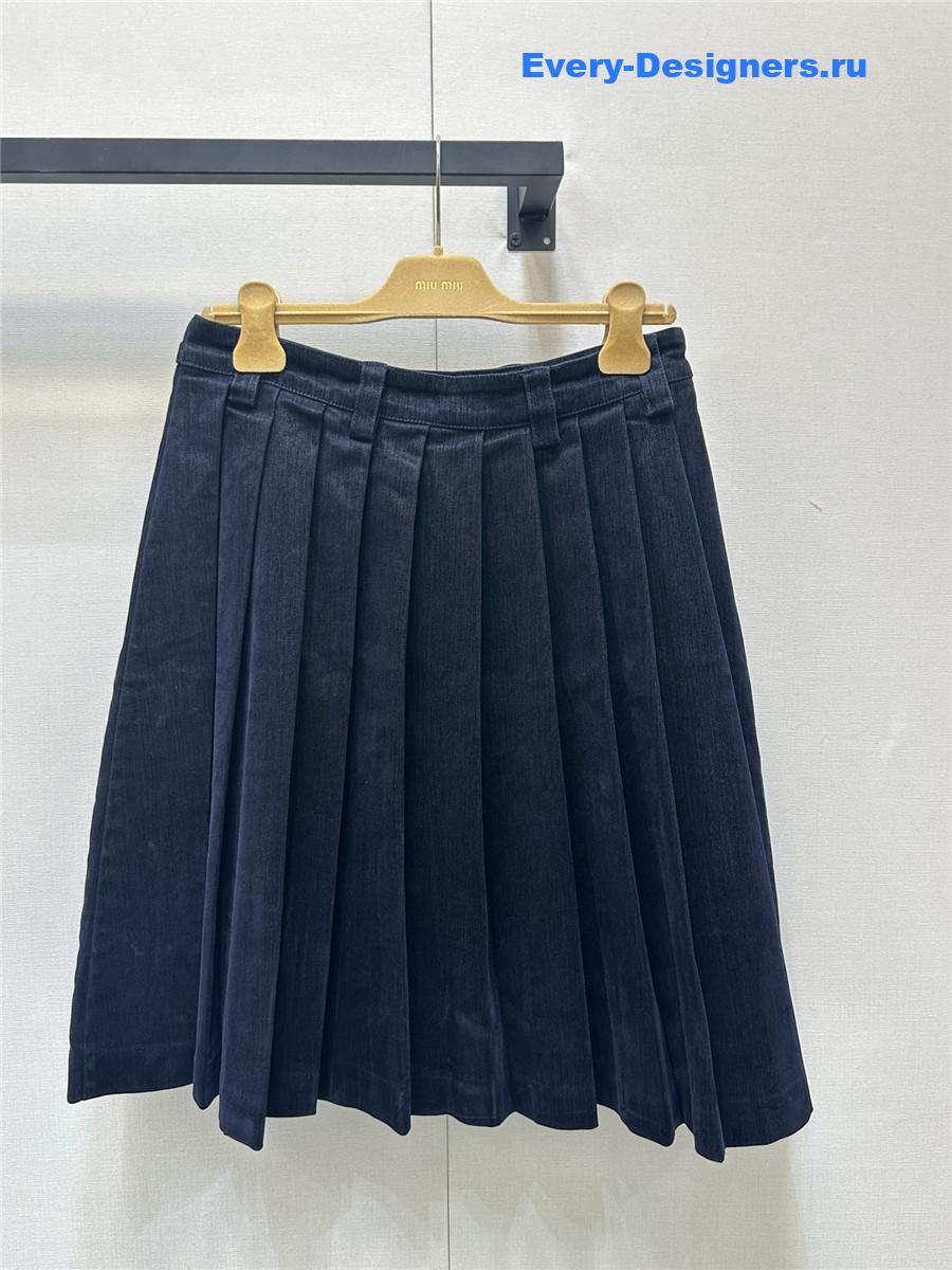 Miu Miu Velvet Denim Skirt