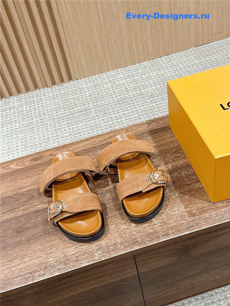 l0vis Vvtt0n lv sunset flat comfort mule in brown