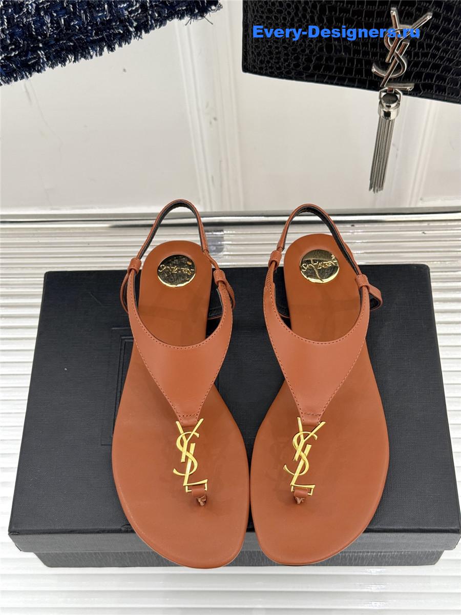 Sa1nt Lau*nt cassandre logo flip flops